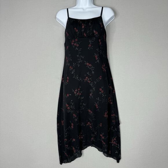 Byer Too Dresses & Skirts - Vintage Byer Too! Womens Dress M Black Asymmetric Dark Floral Fairy Grunge Y2K